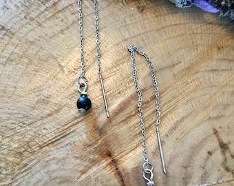 Pendientes de rosca de piedra de lava con mini rodillo difusor