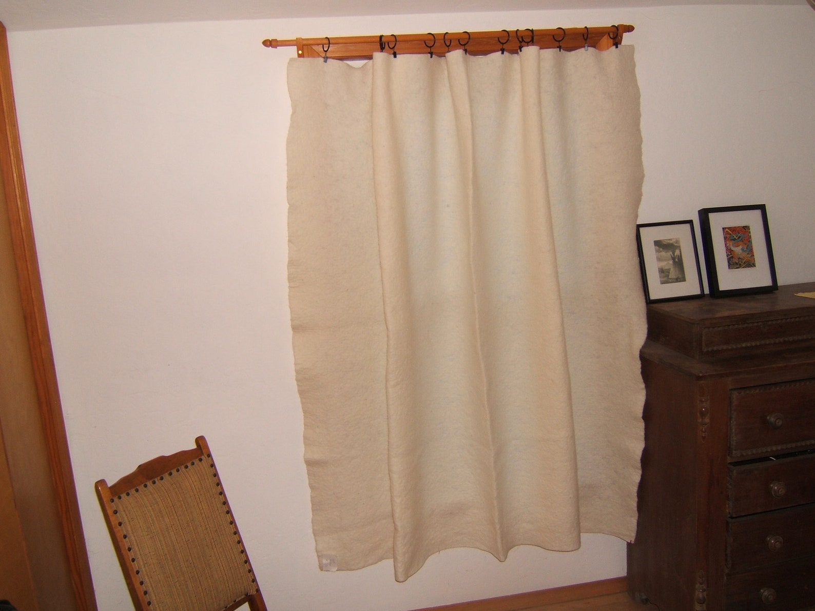 Wool felt curtain 65 x 80 inches 100 Organic wool warm Etsy