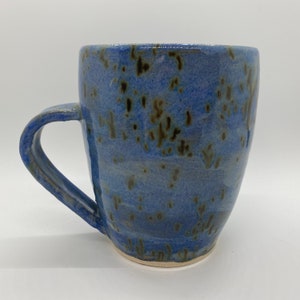 Hand Thrown Blue Stoneware Mug, Speckled Blue Mug, Deep Blue Mug, Hand Thrown Mug