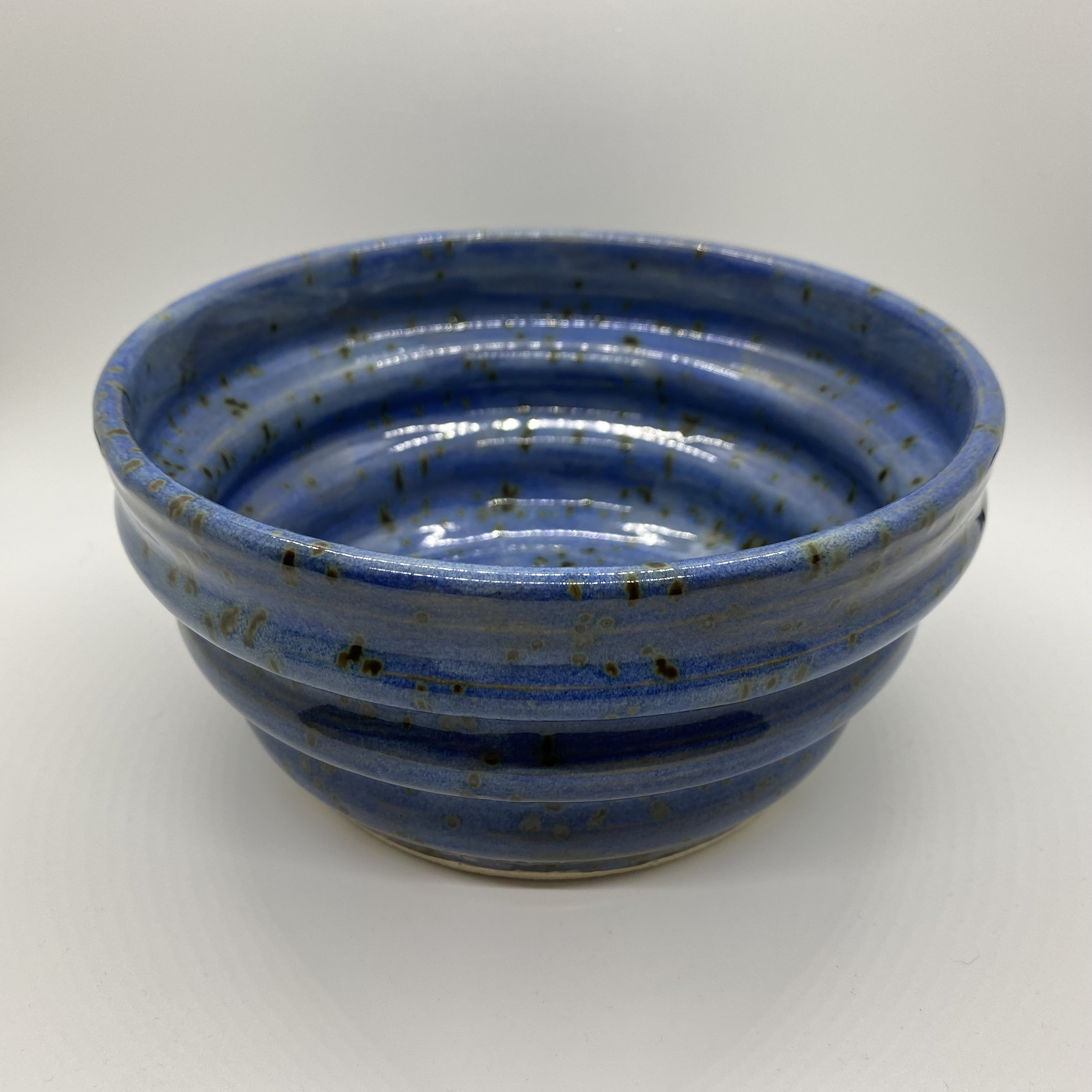 Hand Thrown Speckled Deep Blue Stoneware Swirl Bowls, Serving Bowl ...