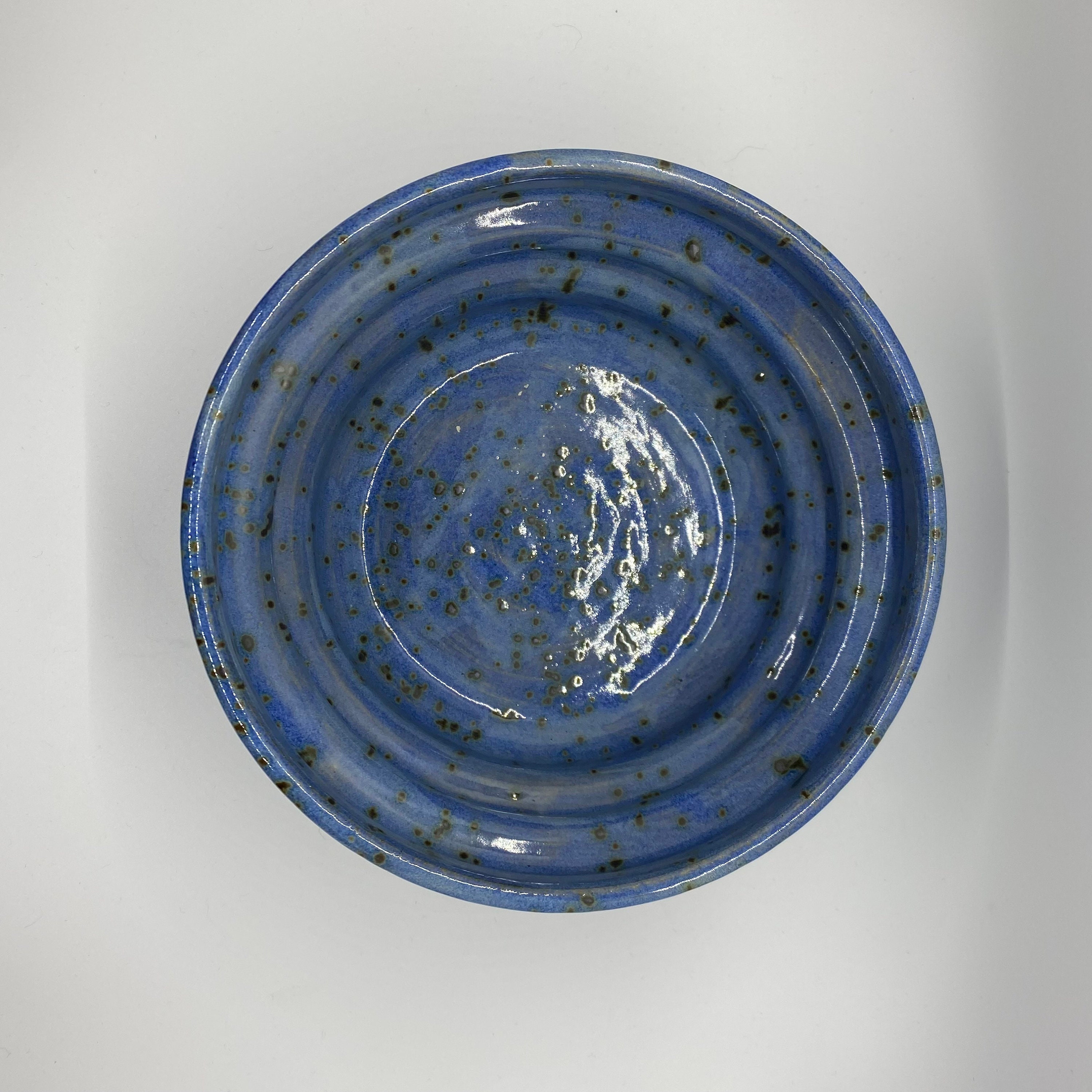 Hand Thrown Speckled Deep Blue Stoneware Swirl Bowls, Serving Bowl ...