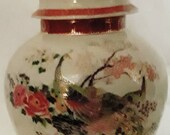 Satsuma 1979 Japanese Double gold peacock ginger jar with lid