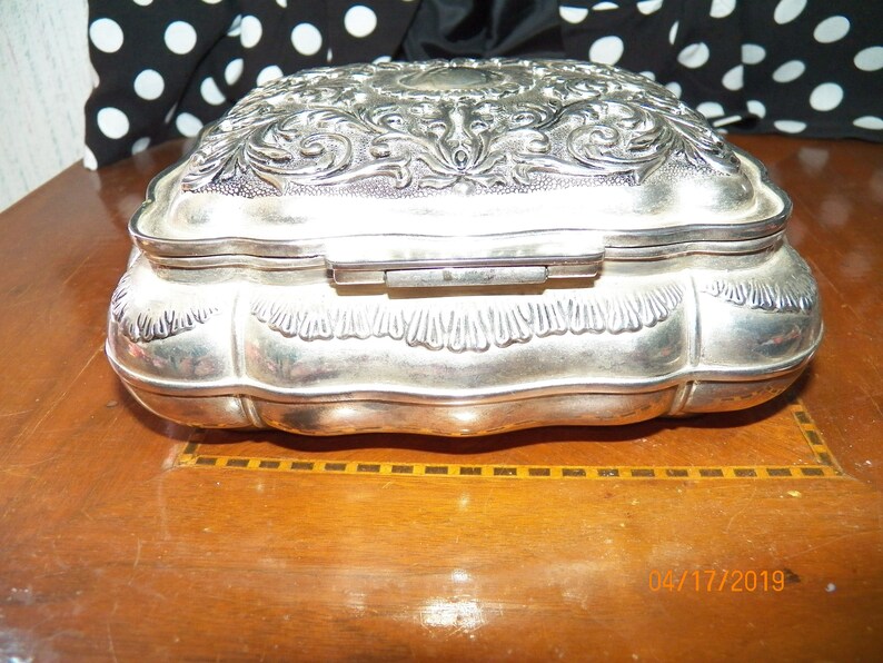 Heritage Mint LTD jewelry box silver plated with leaves all Etsy