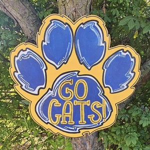 Paw Print Door Hanger - Sports Team - School Spirit - Animal Lover - Customizable
