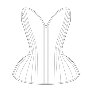 Sparklewren 'Bird's Wing' multi-panelled overbust corset digital garment pattern - 19-35" waists