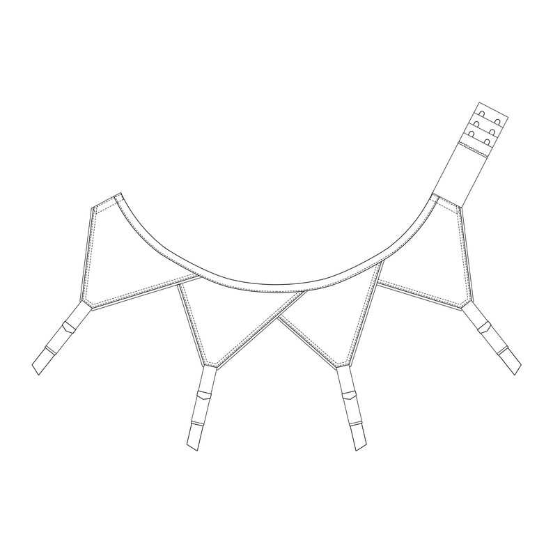 Original Garment Pattern Size S 1950s Overlapped Pin Up Style Suspender Garter Belt Garment Pattern PDF