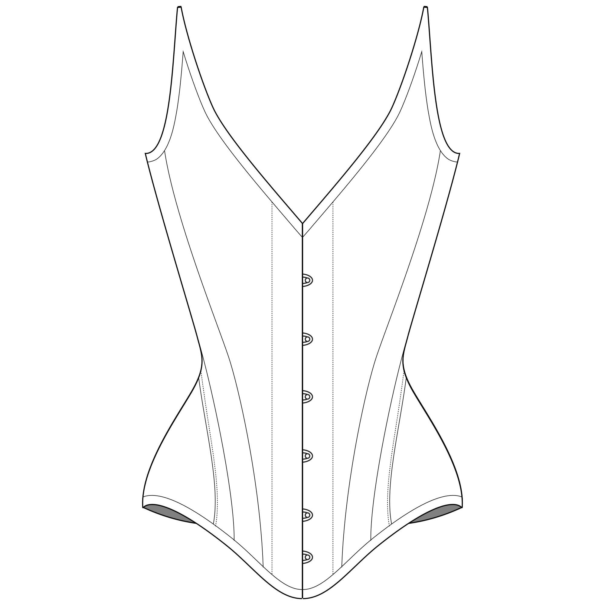 REF W PDF Digital File Antique Edwardian Corset Pattern 19.40