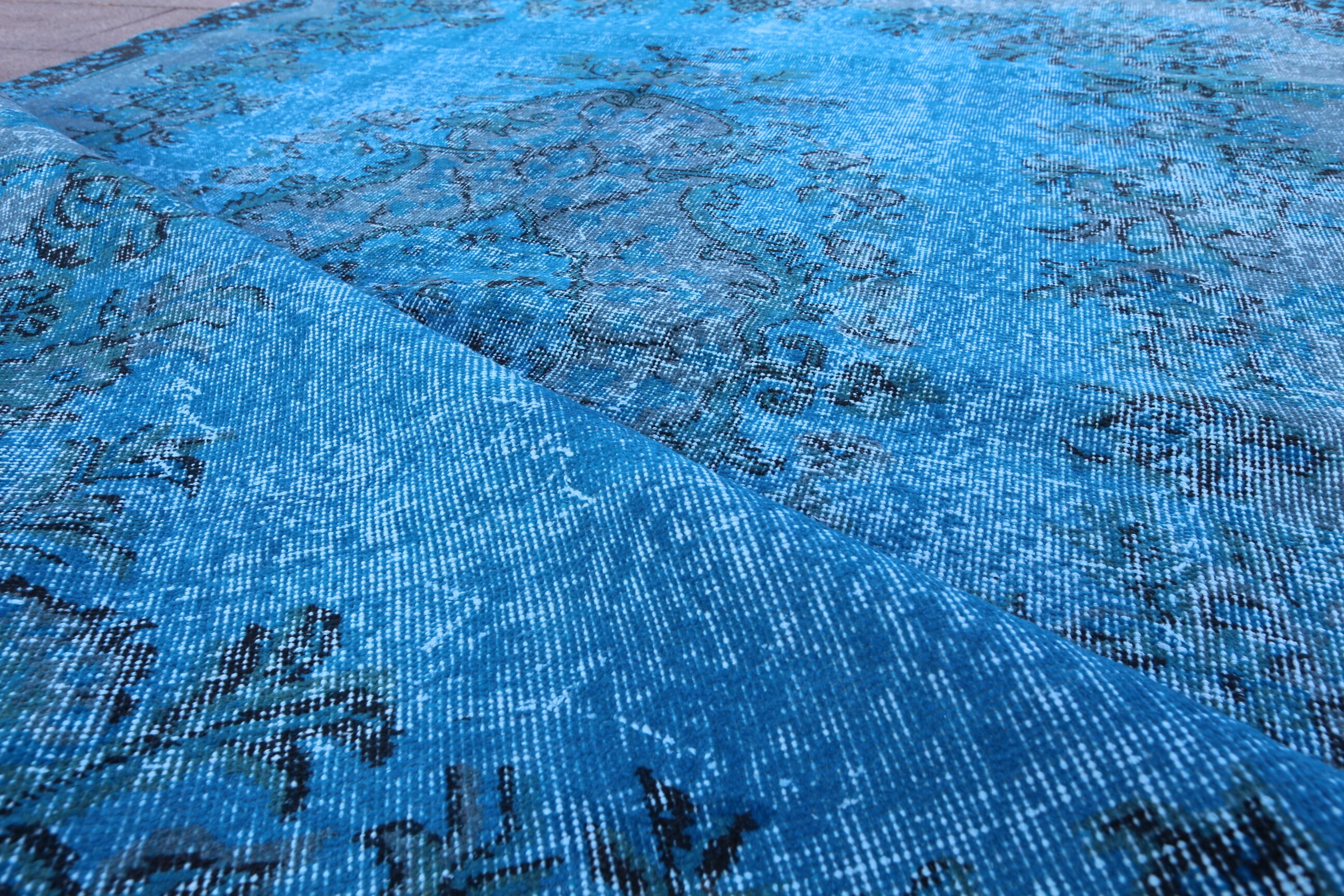 6x9 Distressed Blue Luxury Vintage Rug Eclectic Living Room Etsy UK