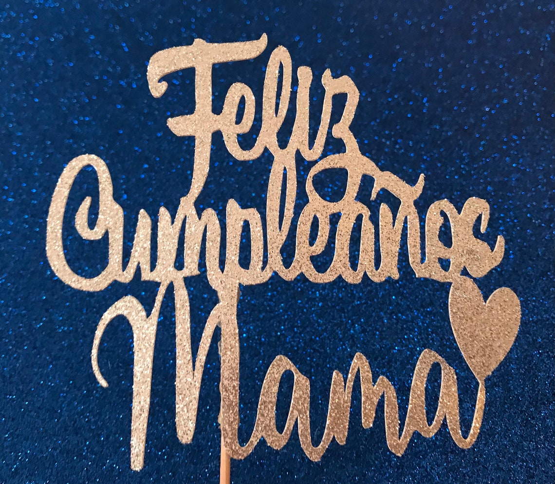 Happy Birthday Mom cake topper spanish cake topper birthday Etsy
