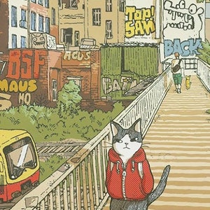 A2 Poster/A3 "Graffiti wall on Schönhauser Allee" / Katze'n'Berlin
