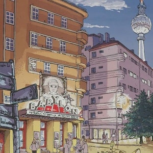 A2 Poster/A3 “Walking Through Babylon at Night (Rosa-Luxemburg-Platz)”