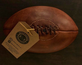 Pallone da rugby in pelle stile vintage retrò rinato