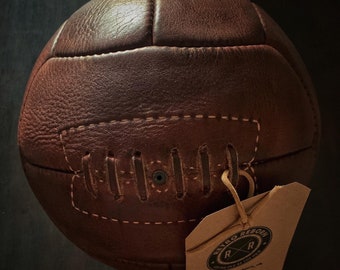 Pallone da calcio/calcio in stile vintage retrò rinato misura 5 marrone scuro