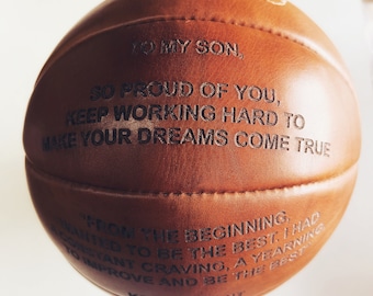 Retro Reborn Real Leather Vintage Style Basketball customised gift