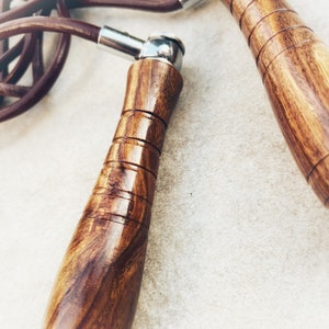 Retro Reborn Real wood and Leather Skipping Rope