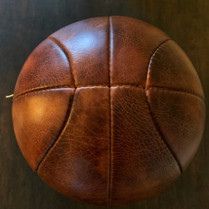 Ballon de basket style vintage Retro Reborn en cuir véritable image 5