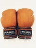 Retro Reborn professional foam padded boxing gloves brown tan retro vintage style Velcro fastener boxing gloves 