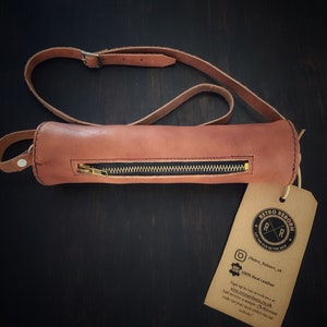 Retro Reborn real leather vintage style tan brown golf ball carry bag, Retro Golf bag, golf caddy