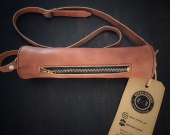 Retro Reborn en cuir véritable style vintage tan brown sac de transport de balle de golf, sac de golf rétro, caddie de golf