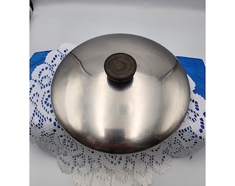 Tapa de olla de repuesto de acero inoxidable vintage Ravere Ware de 8 pulgadas redonda