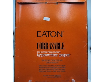 Vintage Eaton Corrasable Schreibmaschinenpapier 25% Baumwolle 20lb 8,5x11 80 Blatt USA