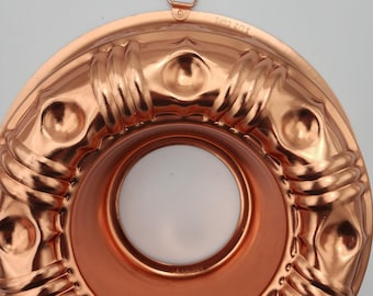 Molde de gelatina vintage de cobre para colgar en la pared, redondo, de 3,5 tazas