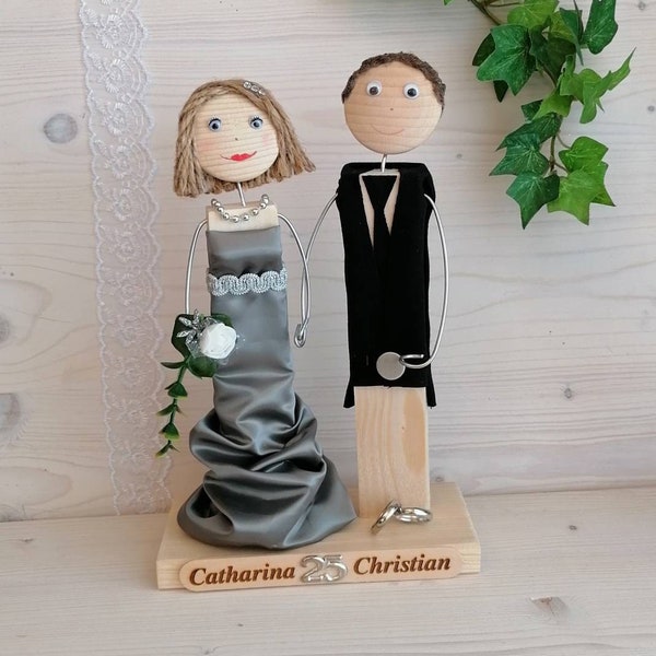 Silberhochzeit Geschenk  25 Jahre Geldgeschenk Personalisiert mit Namen Hochzeitsgeschenk Silberne Hochzeit