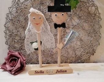 Hochzeit Geschenk Geldgeschenk Figuren Personalisiert Namen Brautpaar