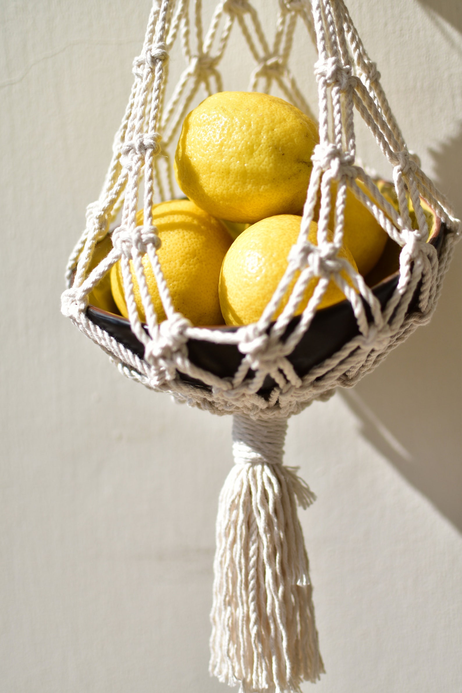 Macrame Hanging Basket Hanging Fruit Basket Vegetables Etsy