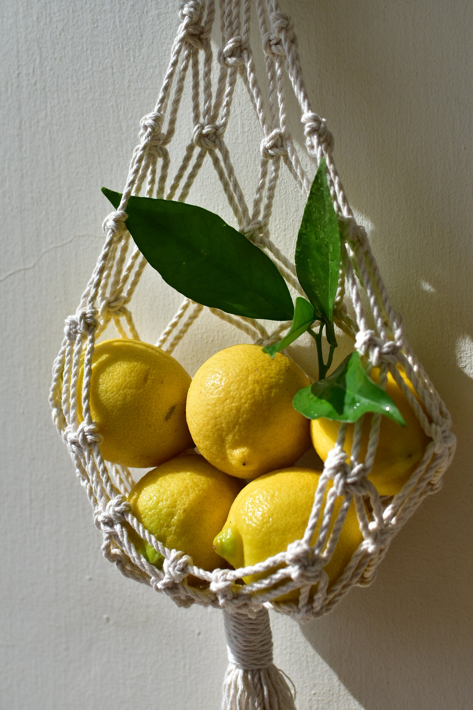 Macrame Hanging Basket Hanging Fruit Basket Vegetables Etsy