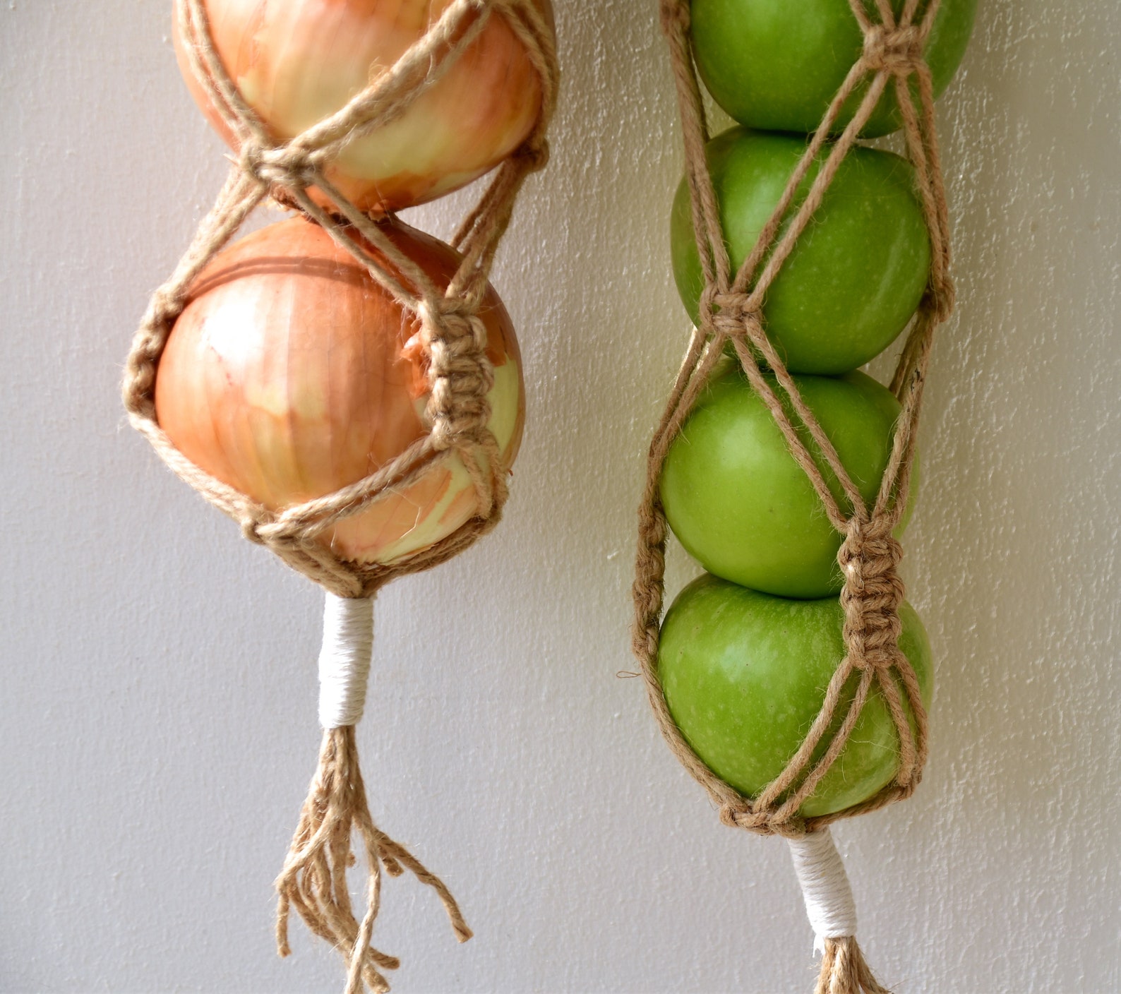 Set of 2 Large Natural Jute Vegetable Breathable Macrame Etsy