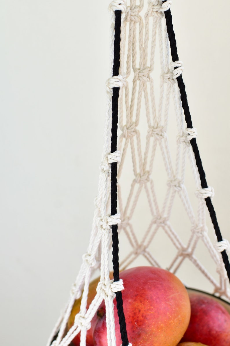 macrame hanging toy basket
