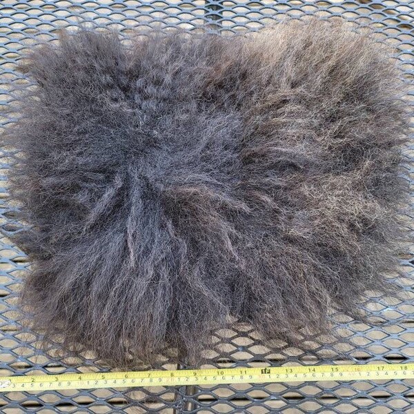 Felted "vegan pelt sheepskin" icelandic wool fleece seat pad, rug, pet bed, 21”x24” overall