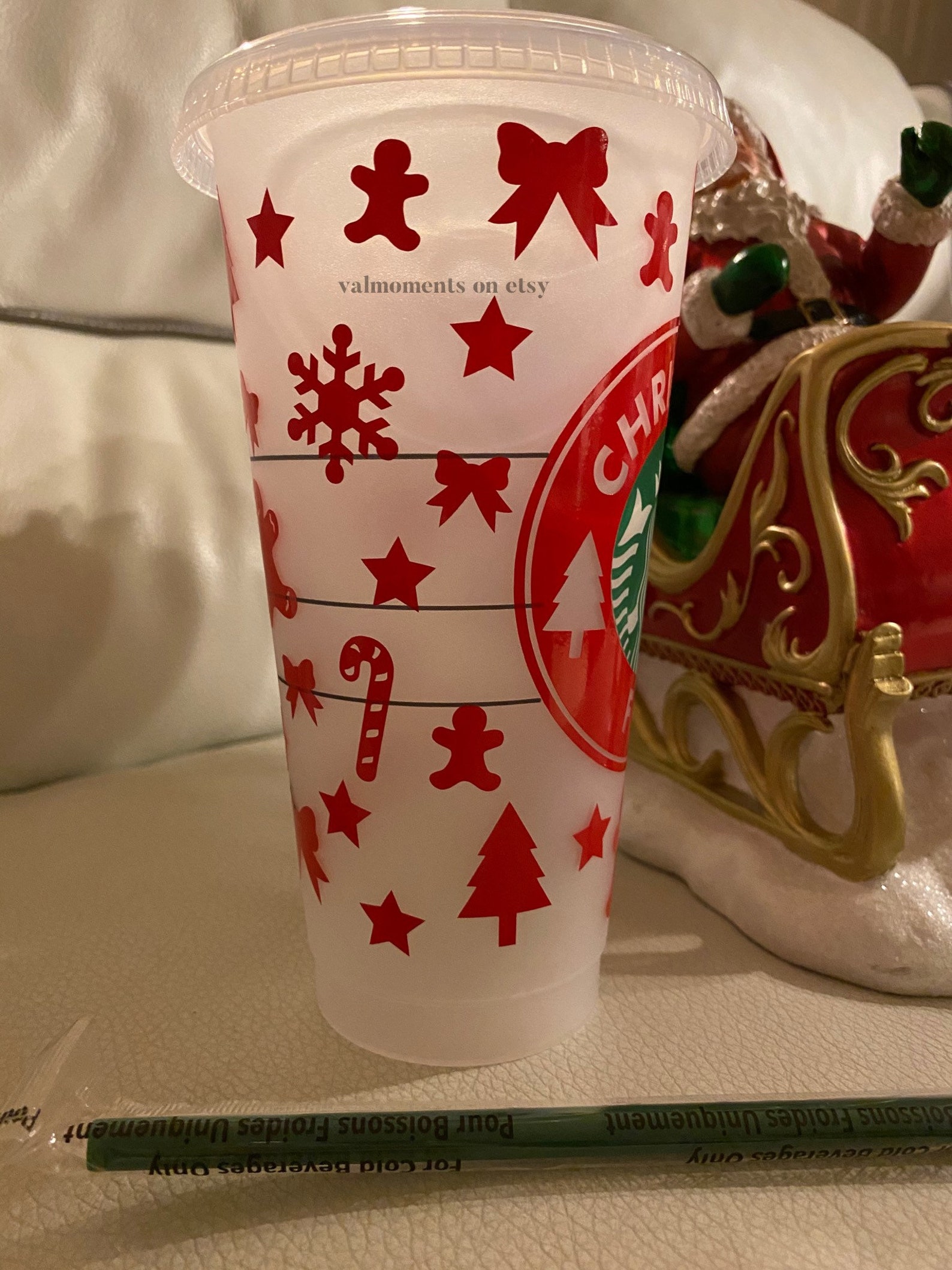 Christmas Reusable Starbucks Cold Cup/Christmas Cup/ Etsy