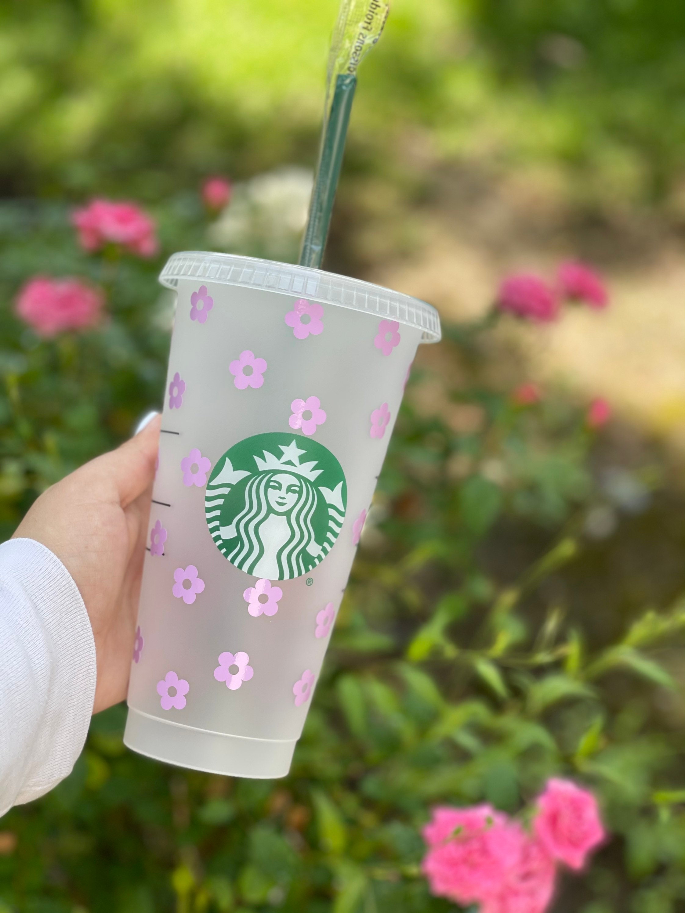 Flower Cup/Daisies Flower Starbucks Cup/ Custom Flower Etsy