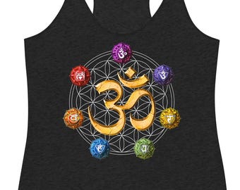 Regata feminina estilo nadador Yoga Chakra, top de meditação