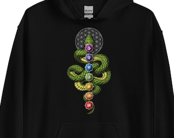 Kundalini Chakra Yoga Hoodie, Spiritual Meditation Sweatshirt