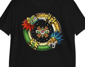 Koszulka Quetzalcoatl Aztec Serpent, Koszulka Aztec Calendar, Koszulka Ancient Aztec Mythology, Koszulka Mayan Gods, Ubrania Aztec Symbol, Ubrania Aztec