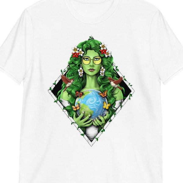 Gaia Mother Earth T-Shirt, Nature Goddess Shirt, Spiritual Hippie Shirts, Pagan Clothes, Planet Earth Shirt, Environmental Clothing