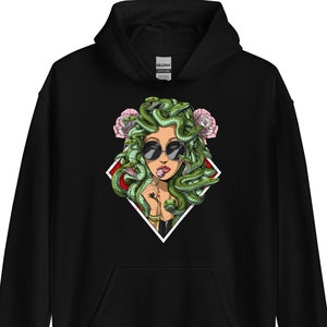 Medusa Greek Mythology Hoodie, Hippie Sweatshirt, Medusa Clothes, Greek Mythology Clothing, Medusa Apparel, Medusa Outfit