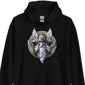 Norse Viking Warrior Hoodie, Nordic Mythology God Ravens Sweatshirt, Pagan Viking Clothes, Norse Clothing, Scandinavian Outfit