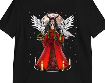 Lilith Goddess Shirt, Occult Pagan T-Shirt, Witchcraft Gothic Tee, Witch Shirt, Demon Shirts, Wiccan Clothing, Goth Clothes, Satanic Outfit