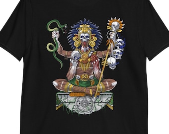 Aztec Warrior Shirt, Aztec Shaman Shirt, Mayan Mens Shirt, Aztec Skull Unisex Tee, Aztec Clothing, Aztec Clothes, Aztec Outfit