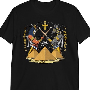 Egyptian Mythology Gods T-Shirt, Anubis Shirt, Eye Of Horus Shirt, Ancient Egypt Shirt, Ankh Hieroglyphs Shirt, Egyptian Pyramids Clothing