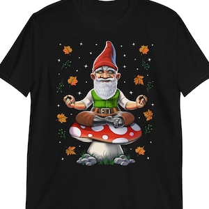 Mushroom Gnome Shirt, Meditation Shirt, Yoga Shirt, Forest T-Shirt, Cottagecore Tee, Fantasy Shirt, Goblincore Clothing, Forest Clothes