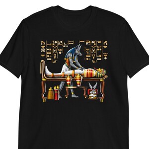 Koszulka Anubis Egyptian God, Koszulka z mitologią egipską, Koszulka z starożytnym Egiptem, Koszulka z hieroglifami faraona, Egipska odzież, Egipskie ubrania