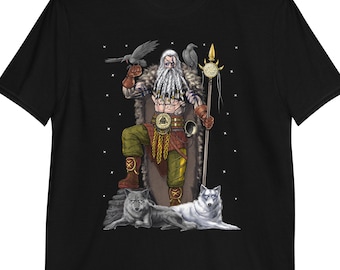 Norse Viking Warrior T-Shirt, Nordic Mythology God Tee, Scandinavian Pagan Clothing, Viking Shirts, Viking Clothes, Norse Viking Clothing