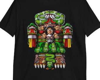 Koszulka Aztec Goddess Coatlicue, Koszulka Aztec Mythology, Koszulka Aztec Gods, Koszulka Ancient Mayan, Odzież Aztec, Ubrania Aztec, Odzież Aztec