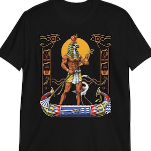 Egyptian God Ra Shirt, Eye Of Horus Shirt, Egyptian Mythology Tee, Ancient Egyptian Clothing, Hieroglyphs Shirt, Egyptian Gods Clothes