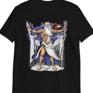 Greek God Zeus T-Shirt, Ancient Greek Mythology Tee, Greek Gods Shirt, Zeus Mens Shirt, Greek Mythology Clothing, Zeus Clothes